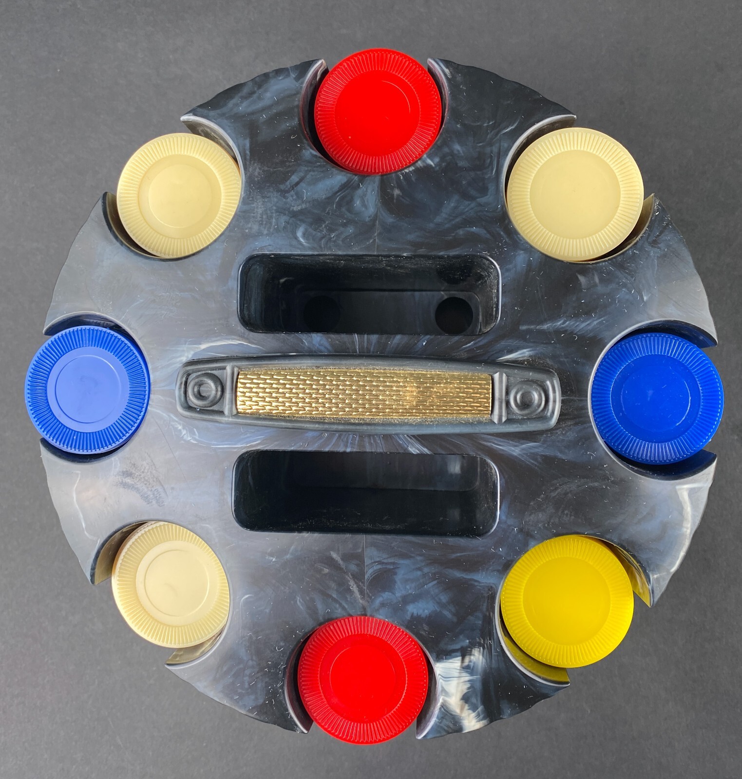 Vintage Bakelite Revolving Poker Rack Chip Caddy Pleasantime Pacific