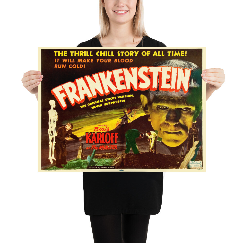 FRANKENSTEIN - 18" x 24" 1931 MOVIE LOBBY POSTER ART PRINT HORROR ...