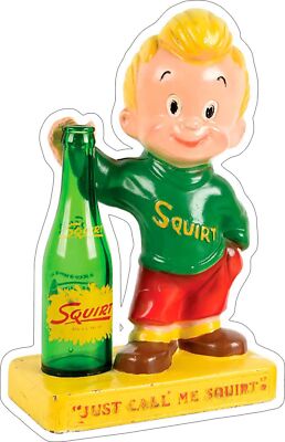 Squirt Boy / Bottle Laser Cut Metal Advertising Sign