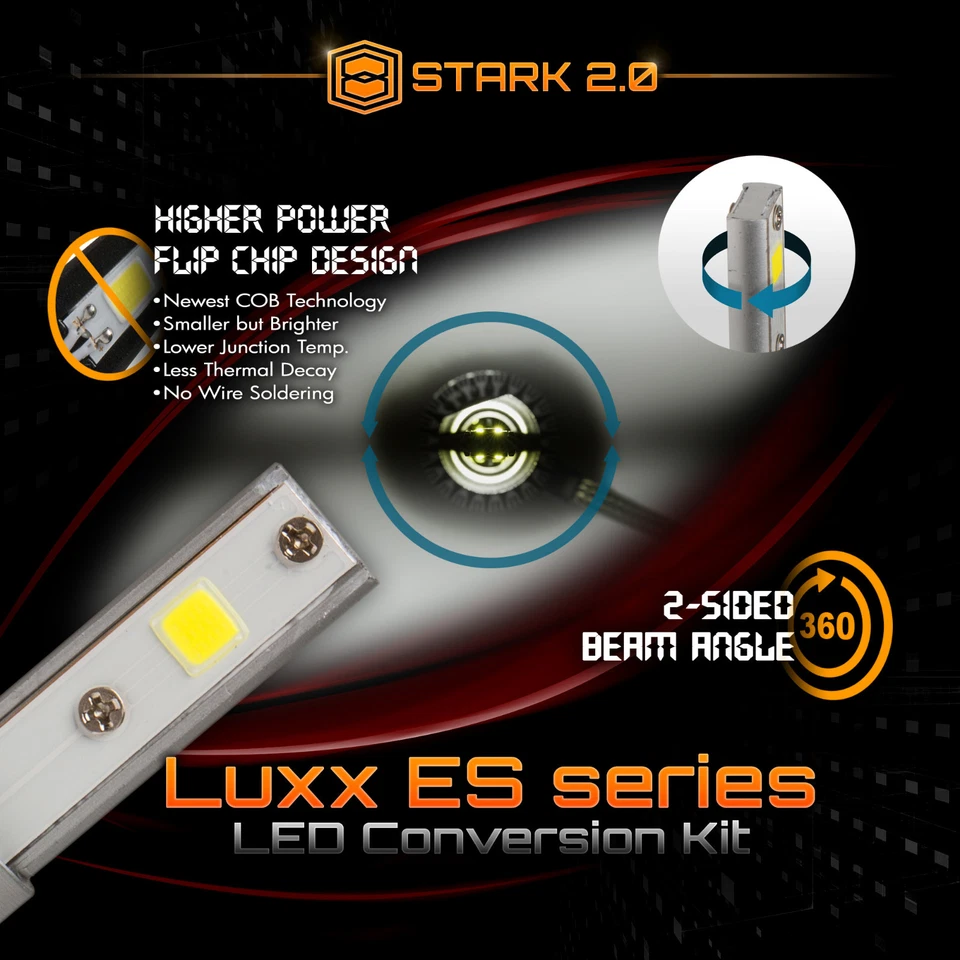 Kit de conversión de luces de faros LED para moto 40W 4500LM 1 pieza/par 6000K blanco Foto 3 de 4