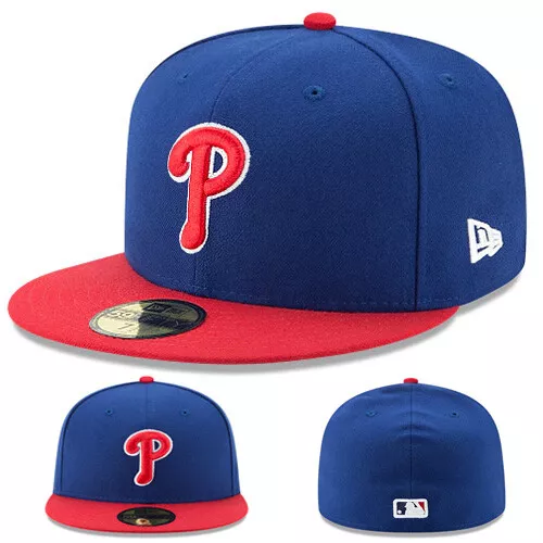 Officially Licensed MLB Men's New Era White Fitted Hat - Phillies