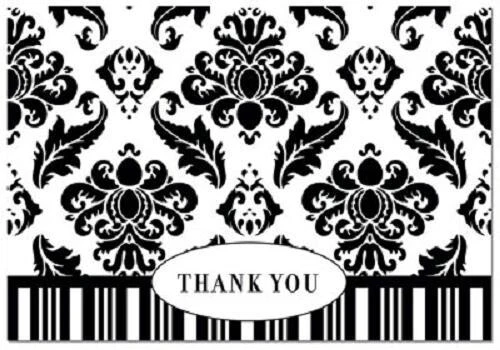 Cartões de casamento preto Obrigado