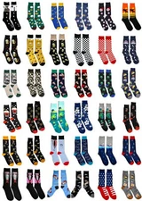 Men's Novelty Fun Crew Socks 1 Pair - Themed Funny Fancy - Dad Sports Wedding