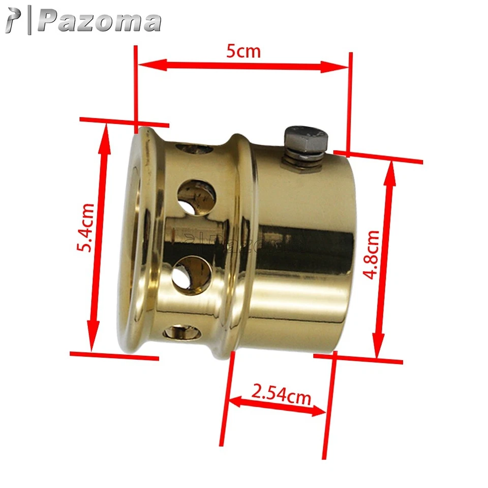 Tapa de extremo de silenciador deslizable con punta de tubo de escape perforada de latón de 1-7/8" para Harley Chopper Foto 2 de 4