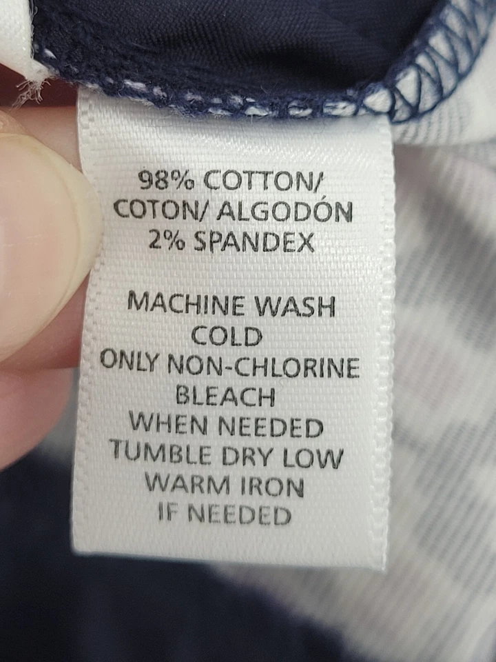 Ann Taylor Loft Shorts Womens 4 Blue Pink Flat Front Casual Chino Artsy Boho - Image 4 of 4