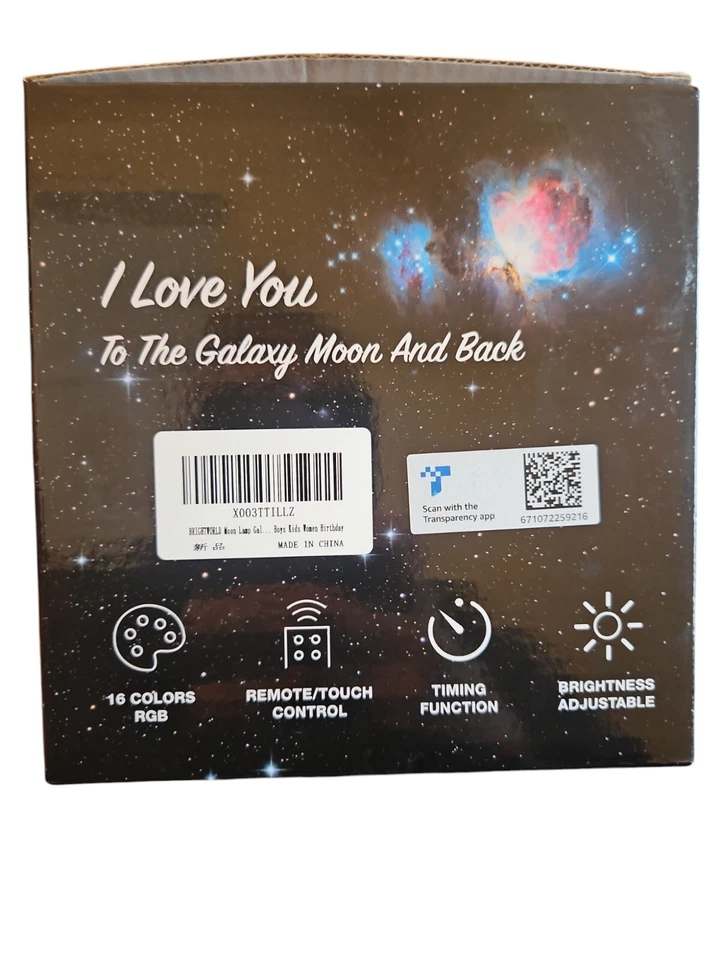 Lámpara Luna Galaxy 5.9 pulgadas 16 LED Colores 3D Luz Nocturna Control Remoto/Toque/Toque USB Foto 2 de 4