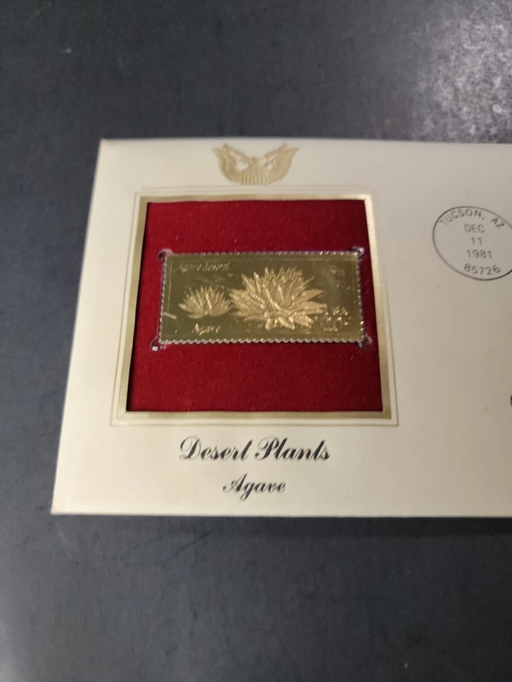 USA Stamp Desert Plants Agave Cactus Gold 1st Day Issue - Image 2 of 4