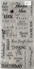 NEW 21 Piece WORDS & PHRASES  #1 Cling Stamp Set B17