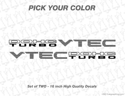 DOHC VTEC TURBO Door Decals for Civic EK EF EG DC DA DB Crx Si JDM Boost B16 B18