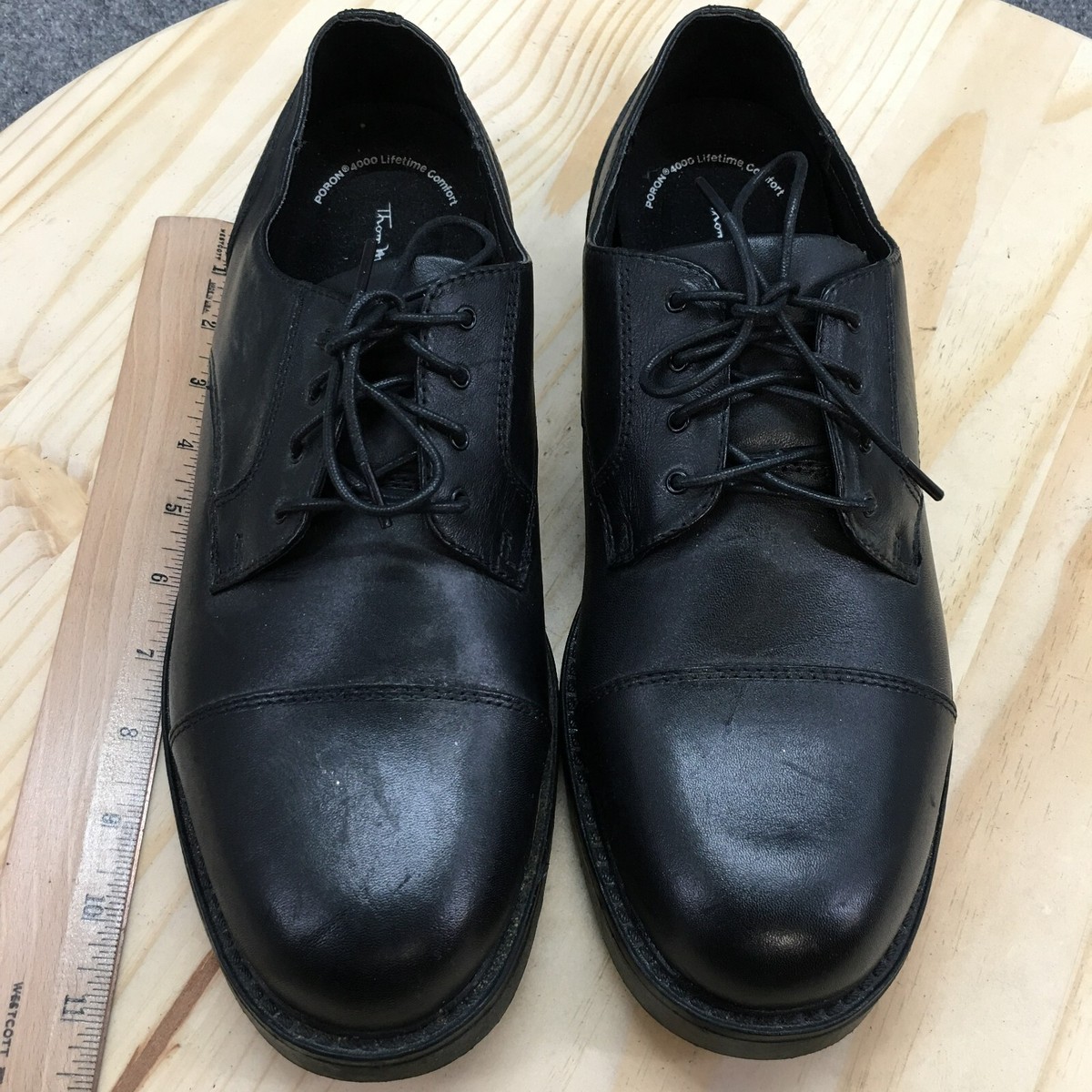Thom McAn Dress Shoes Mens 10 Karlov Oxford Black Leather  display picture 3