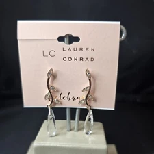 LC LAUREN CONRAD BRANCH ROSE GOLD PLATED DANGLE EARRINGS NWT