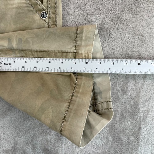 Rock Revival Cargo Shorts Men 32 Beige Tan Green Camouflage Twill Pockets 12" - Picture 8 of 12