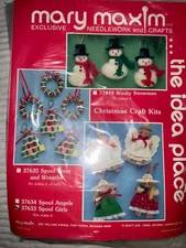Mary Maxim Needlework Christmas Craft Kits 37635 Spool Girls #37633 A5