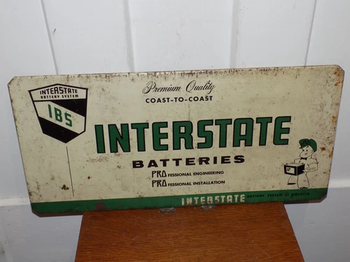 Vintage Interstate Batteries Metal Rack Topper