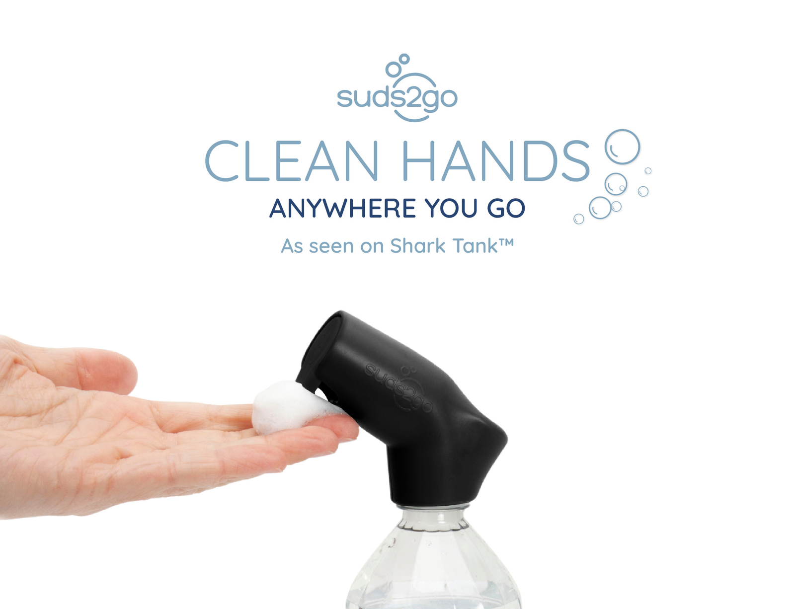 Suds2Go Refillable Caps, 2pk Turns Most Water Bottles Into a Wash Station