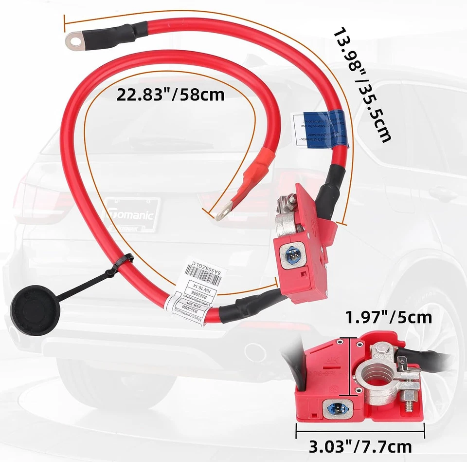 Cable de batería terminal positivo 61129322056 para BMW X6 X5 M 2015 2016 2017 2018 Foto 4 de 4