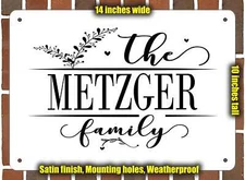 Metzger Family Decorative Metal Door or Wall Plaque (Style 2)