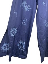Johnny Was XL Bijou High Slit Womens Pant Navy Embroidered Wide Leg Trouser 248