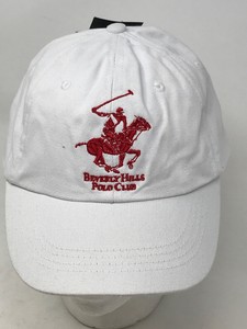 white polo hat with red horse