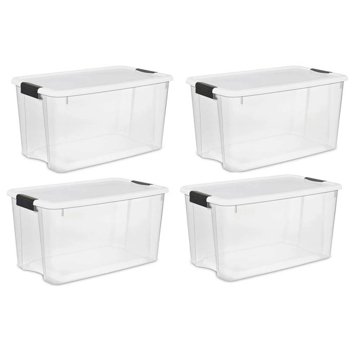 Sterilite 30 qt. Clear Plastic Storage Bin Totes with Latching Lid