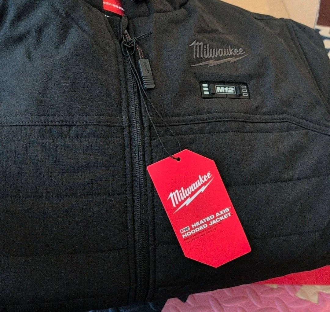 Milwaukee M12 Heated Hooded Jacket Kit, Black Ripstop Polyester, Size S image 1