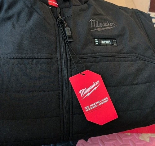 Milwaukee M12 Heated Hooded Jacket Kit, Black Ripstop Polyester, Size S - product listing photo