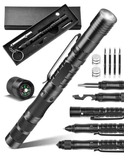 Stocking Stuffers Gifts for Men, 12-IN-1 Tactical Pen Multitool Pen Survival