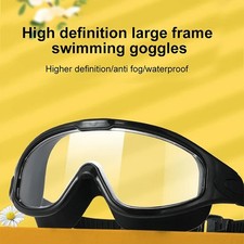 2x Swimming Goggles Waterproof Anti-Fog HD Flat Light Big Frame Men Women Swim