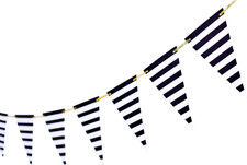 Black Striped Banner Pirate Party Decoration 15 Pcs 10 Feet