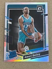 Amari Bailey, RC, 2023-24 Donruss Optic, Rated Rookie, Holo Prizm, Card # 210 . rookie card picture