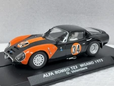 Fly A2103 Alfa Romeo TZ2 Misano 1973, #34 1:32 Slot Car in Display Case