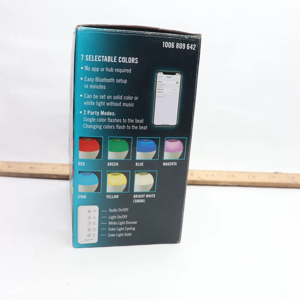 EcoSmart A21 Bluetooth Speaker Colored Plus E26 Medium LED Light Bulb -No Remote - Image 2 of 4