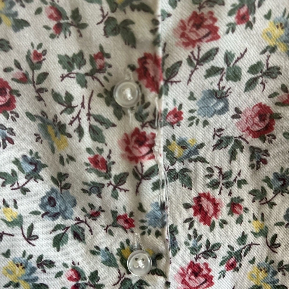 Camisa con botones floral blanca y rosa Ralph Lauren para niños, talla 7 Foto 4 de 4