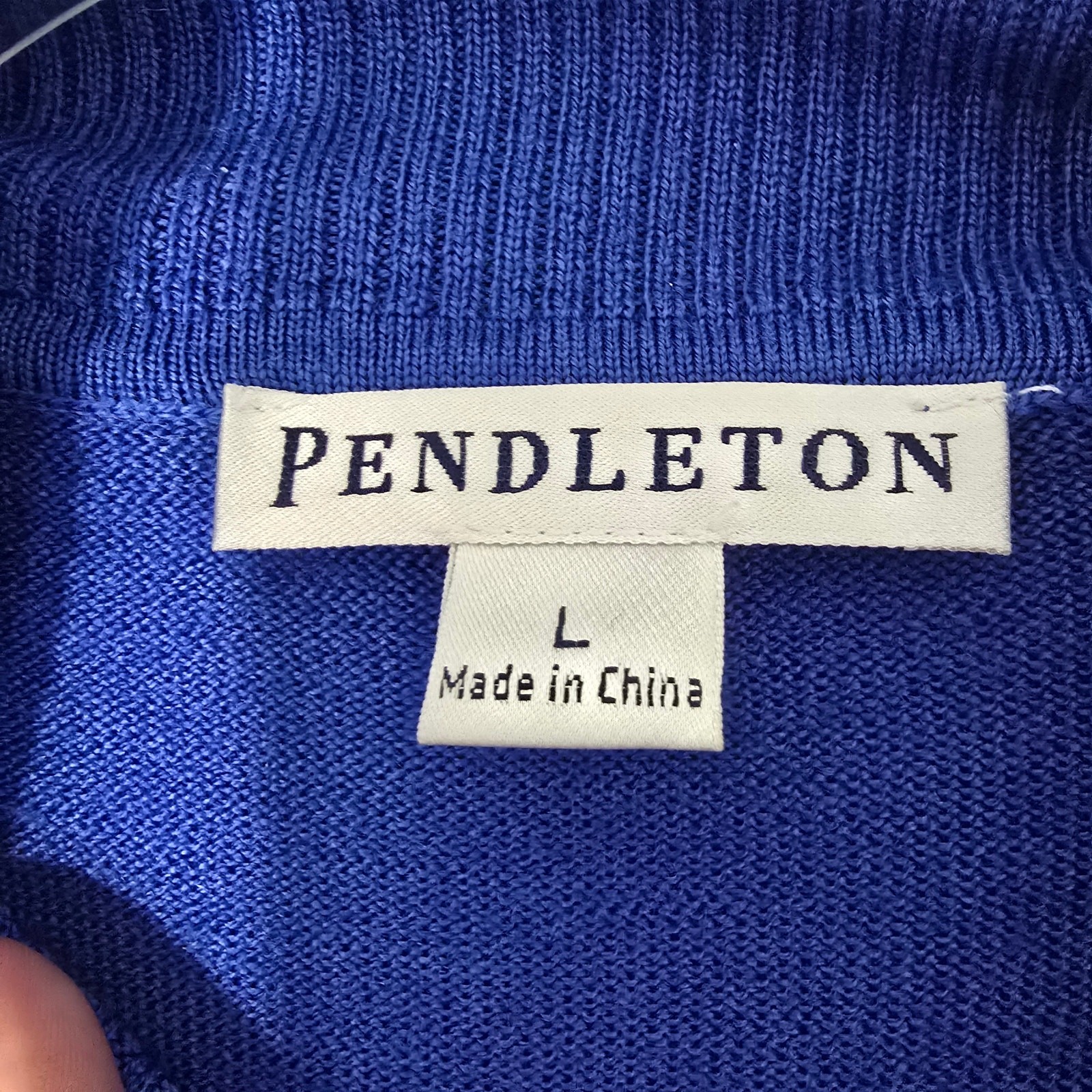 Pendleton Blue Merino Wool Turtleneck Sweater Lig… - image 5