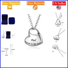Heart Cremation Urn Necklace for Ashes, Stainless Steel Memorial Pendant, 21 ...