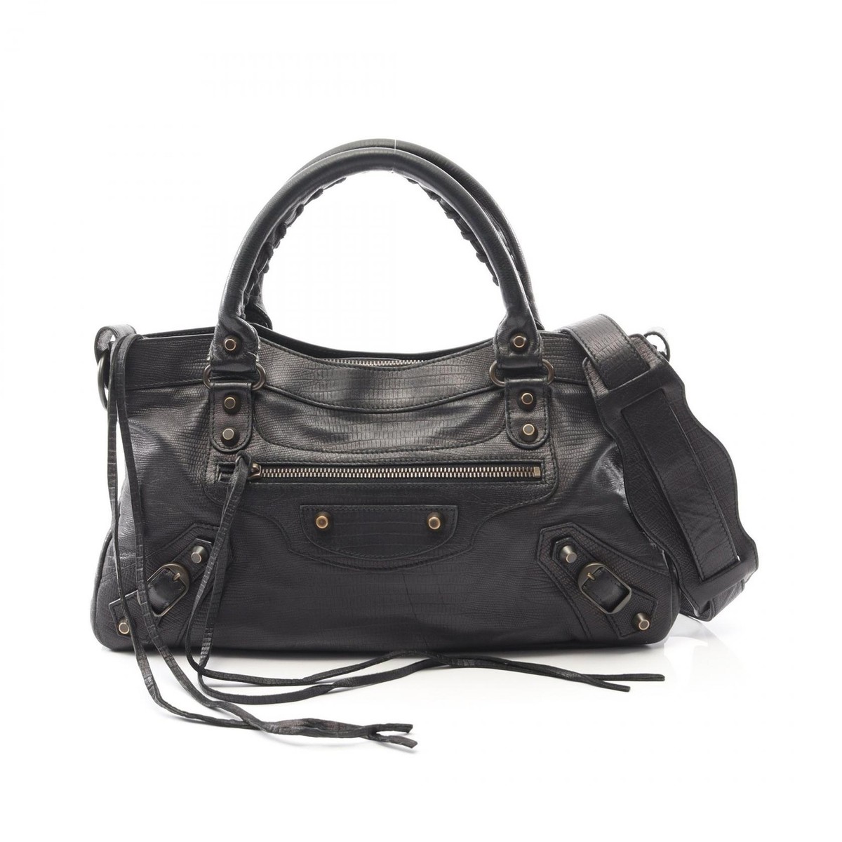 バッグ Balenciaga The First Shoulder Bag Black BALENCIAGA The first Shoulder Handbag leather Black Used