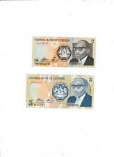 LESOTHO 2 AND  5 MALOTI 1989 UNC