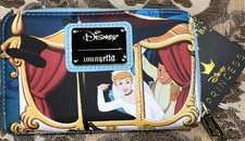 Loungefly DISNEY Cinderella Princess Prince Scene Jaq Gus Blue Zip Around Wallet