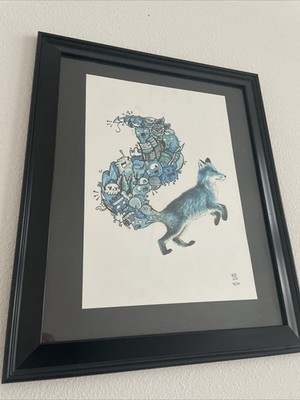 Vexx Doodle Fox Print 48/50, 2017 - 23.5 X 19 Inches Framed