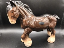 Vintage Coopercraft Shire Horse Figurine - Glazed Ceramic - Made in England