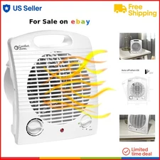 Indoor Space Heater Portable Electric Fan Forced 1500W Adjustable Thermostat