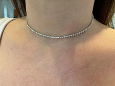 Moissanite Tennis Necklace 925 Silver Choker ...
