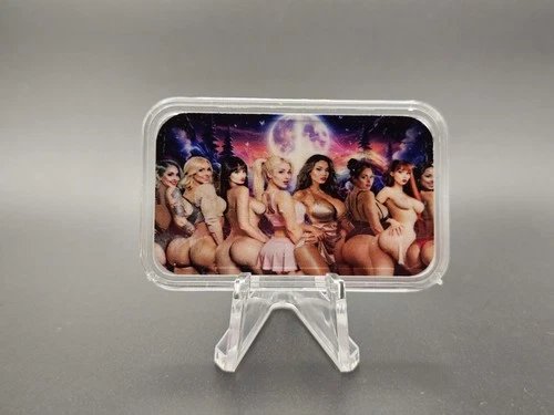 1 oz .999 Silver Colorized Art Bar Fantasy Girls Night Theme Sealed Bullion