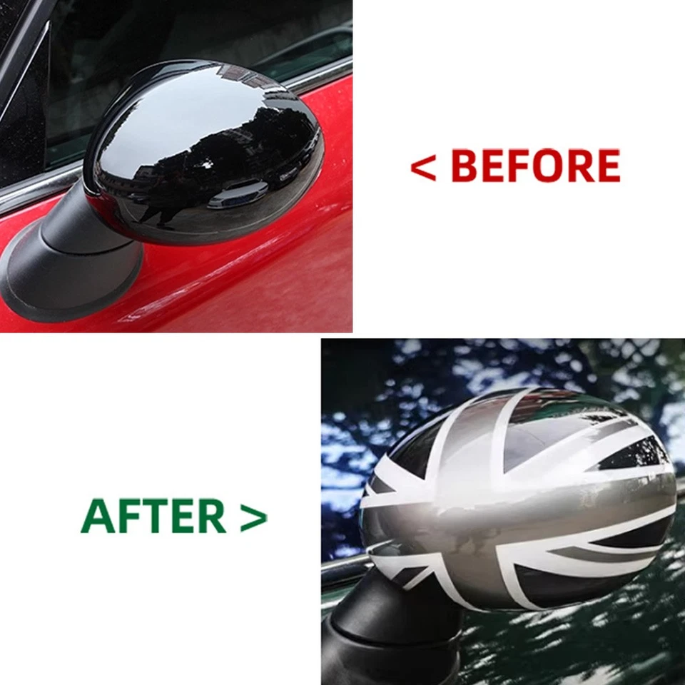 Calotte specchietti Union Jack argento bianco nero per Mini Cooper R55 R56 - R60 R61 - Immagine 3 di 4