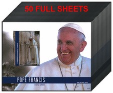 Wholesale Lot 50X Canouan 2014 Stamps Sheet Pope Francis Visits Israel  #F30125