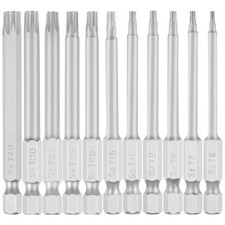 11 Piece Torx Head Screwdriver Bit Set - 1/4 Inch Hex Shank T6 T7 T8 T9 T10...