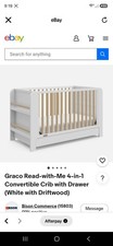 Graco Read-with-Me 4-in-1 Convertible Crib with Drawer blue with Driftwood