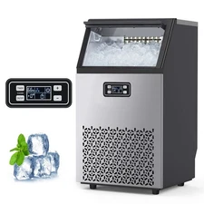 Commercial Ice Maker Machine 100LBS/24H Self-Cleaning for Home Bar Black US