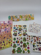 Lot tatouages, autocollants et autocollants ongles Lisa Frank vintage années 90/Y2K