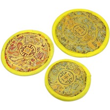 3 Pcs Tibetan Singing Bowl Mats Sound Bowl Pads with Embroidery Pattern